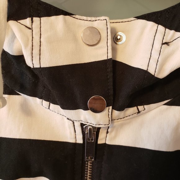 🍋Gap Black & White Striped Zip-up Jacket - Picture 5 of 10